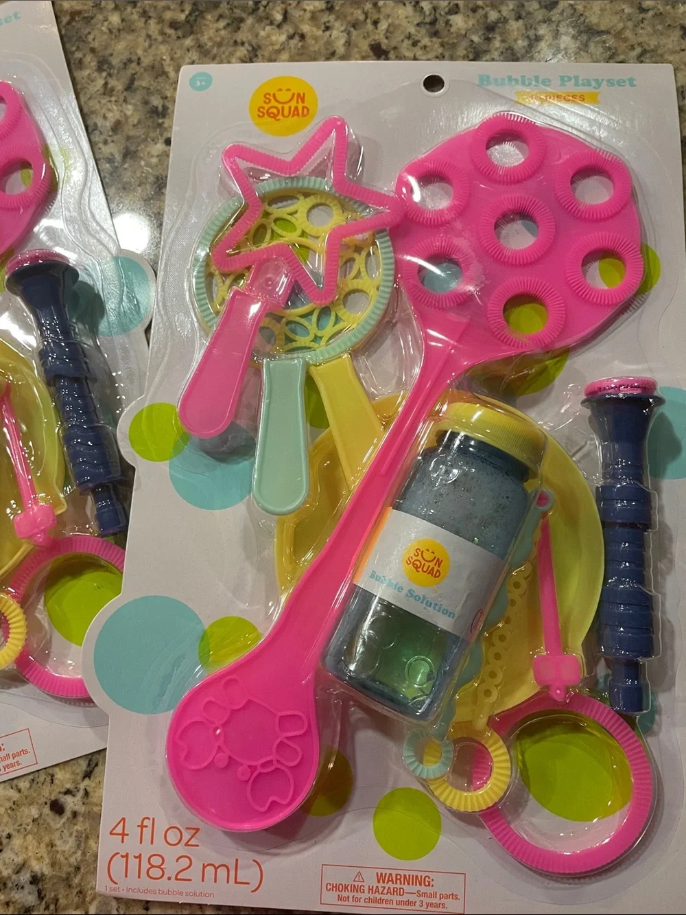 Pink Bubble Wand Set of Three (3) for Kids